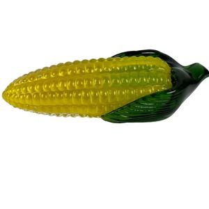 Glass Corn on the Cob Vegetable Table Topper Decoration Paperweight Figurine